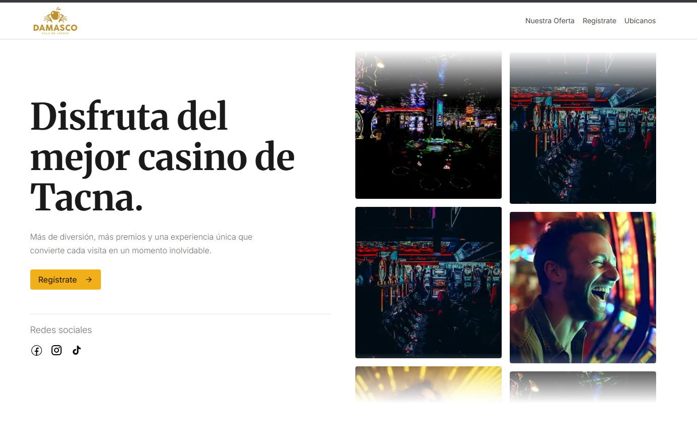 Landing Page Casino Damasco